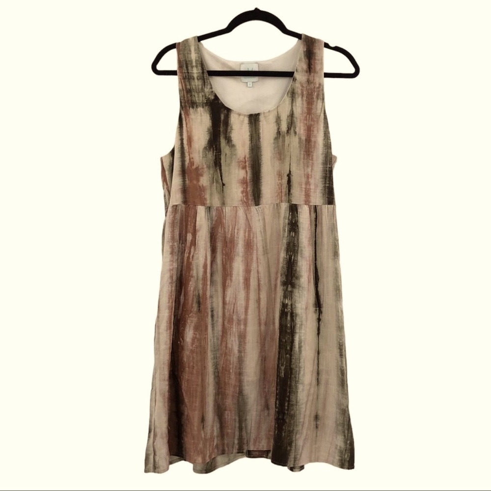 Boutique Earth Colored Tie Dye Babydoll Pockets Mini Dress: Medium 5 for $40